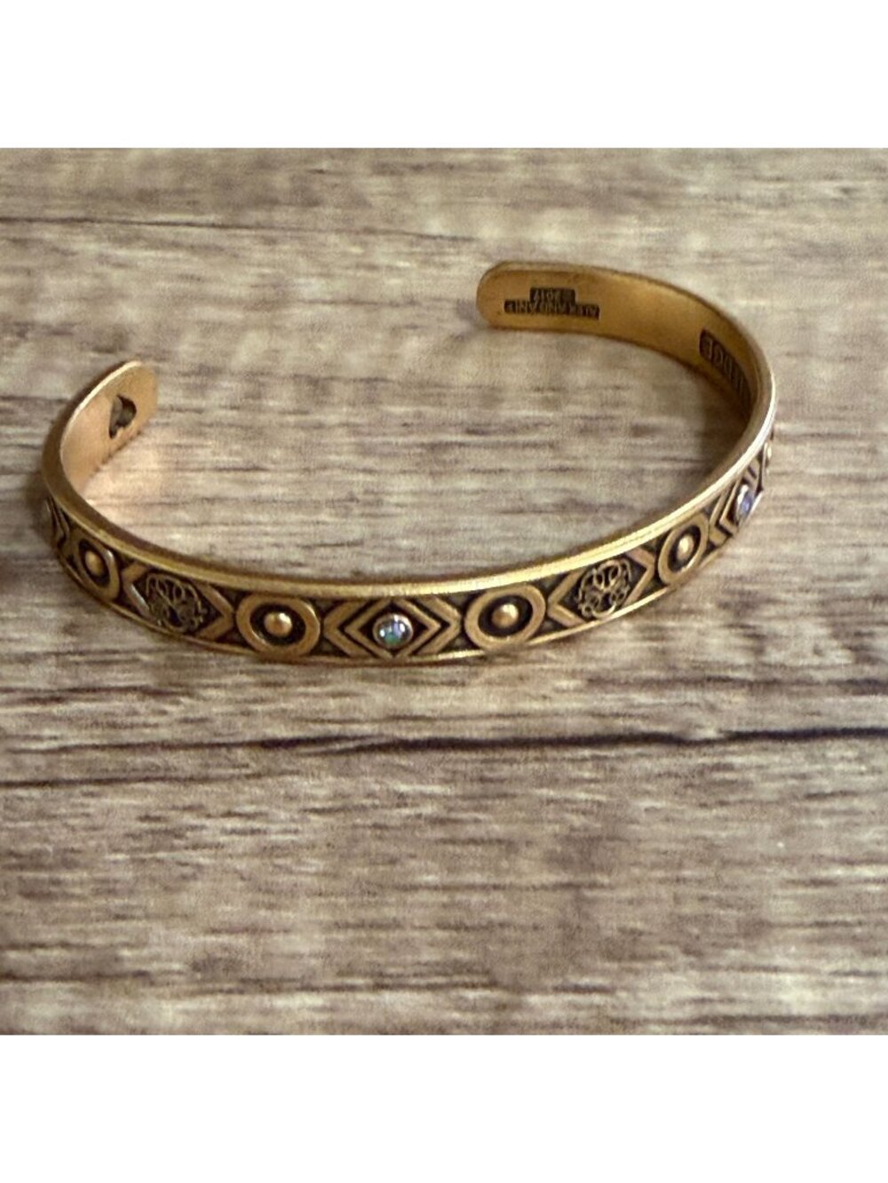 Alex and Ani Path of Love Rafaelian Gold Tone Crystal Accent Cuff Bracelet 2017